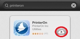 Download the PrinterOn application from your mobile app store