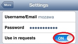Enter your username, password, and then select use in requests