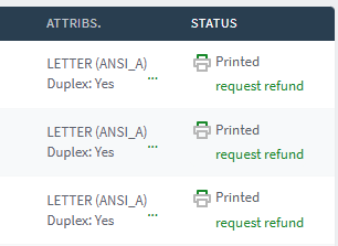 PaperCut Refund Request link