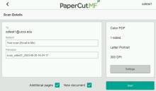PaperCut scan details menu