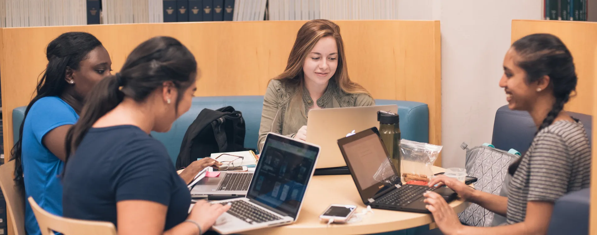 Students in the library